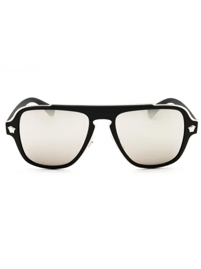 Versace Rectangular Men's Sunglasses In Black