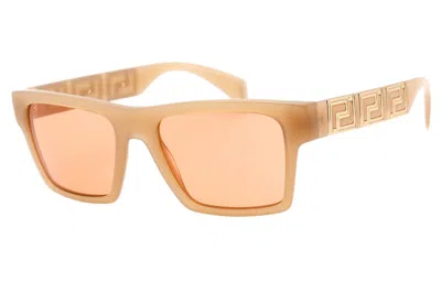 Pre-owned Versace Rectangular Mens Sunglasses In Peach (ve4445/541174)