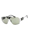 Versace Rectangular Metal Sunglasses For Men In Green