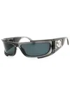 Versace Rectangular Nylon Unisex Sunglasses In Gray
