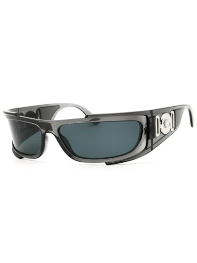 Versace Rectangular Nylon Unisex Sunglasses In Gray