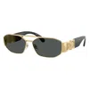 Versace Rectangular Shield Sunglasses In Gold