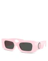 Versace Medusa Rectangle Plastic Sunglasses In Pink/gray Solid