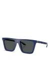 Versace 53mm Rectangular Sunglasses In Blue/gray Solid