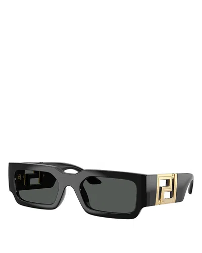 Versace Rectangular Sunglasses, 54mm In Black