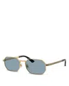 Versace Rectangular Sunglasses, 54mm In Gold