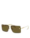 Versace Rectangular Sunglasses, 60mm In Gold