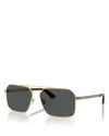 Versace Rectangular Frame Sunglasses In Gold