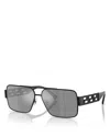 Versace Rectangular Sunglasses, 61mm In Black