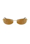 Versace Gold Runway Sunglasses In Gold