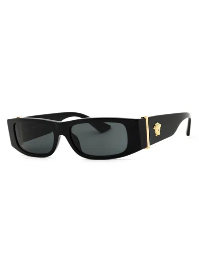 Versace Rectangular Unisex Sunglasses In Black