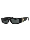 Versace Rectangular Unisex Sunglasses In Black