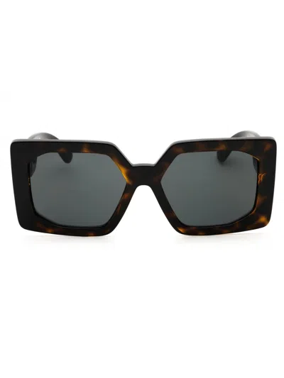 Versace Rectangular Unisex Sunglasses With Premium Plastic Frames In Blue