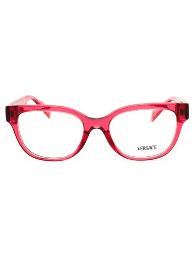 Versace Rectangular Women's Eyeglasses - Style 0ve3338 In Red