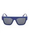 Versace Rectangular Women's Plastic Sunglasses In Blue