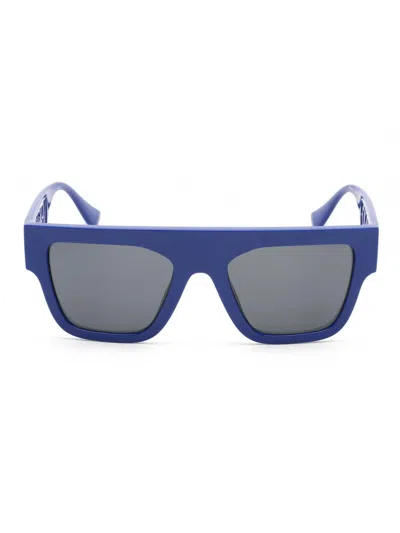 Versace Rectangular Women's Plastic Sunglasses In Blue