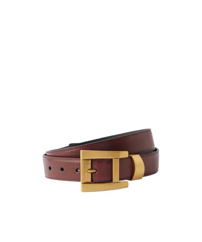 Versace Rectangular-buckle Belt In Burgundy