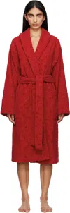 Versace Red Barocco Bathrobe In 1rb30-lipstick Red