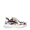 Versace Red Fabric Athletic Sneakers In Multi