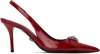 Versace Red Gianni Ribbon Slingback 85mm Heels In 1rb3p Lipstick Red P