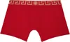 Versace Red Greca Border Long Boxer Briefs In Red