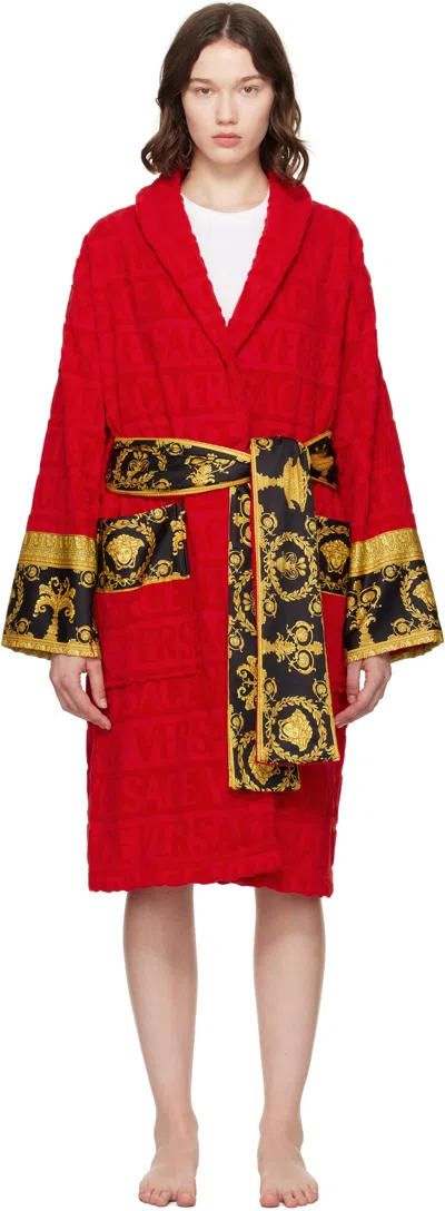 Versace Red 'i Heart Baroque' Bathrobe