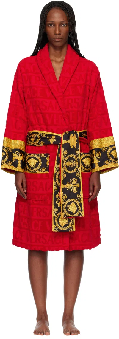 Versace Red 'i Heart Baroque' Bathrobe