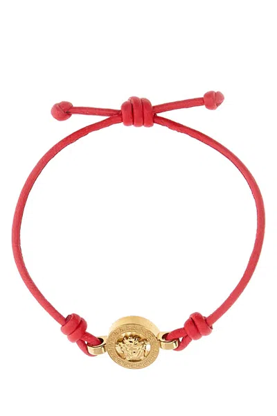 Versace Red Leather Bracelet