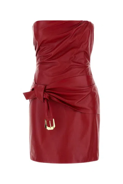Versace Red Leather Mini Dress
