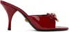 Versace Opera Bow 85 Leather Mules In 1rb3v-lipstick Red-v