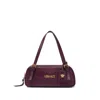 Versace Double Handle Lamb Leather Shoulder Bag In Purple