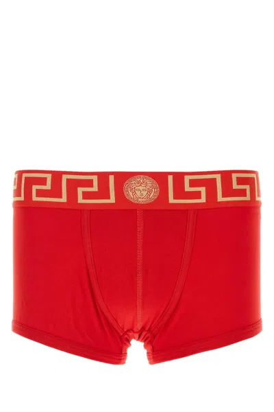 VERSACE RED STRETCH COTTON BOXER