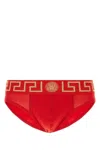 Versace Greca Border Briefs In Redgold