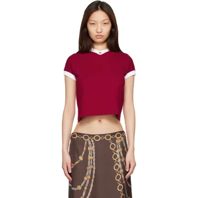 Versace Red Stretch Cotton-jersey T-shirt