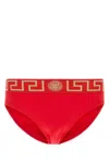 Versace Men Red Stretch Nylon Swimming Brief