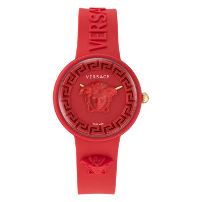 Pre-owned Versace Red Unisexs Analogue Watch Medusa Pop Ve6g00723