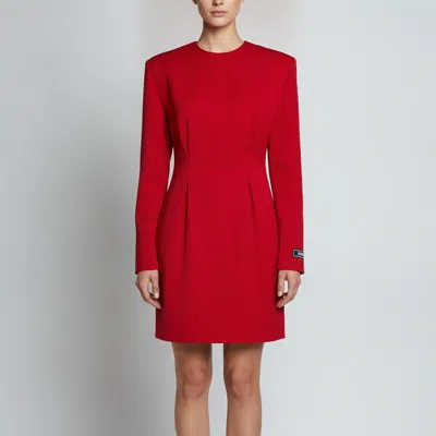Pre-owned Versace Red Wool Structured Mini Dress M