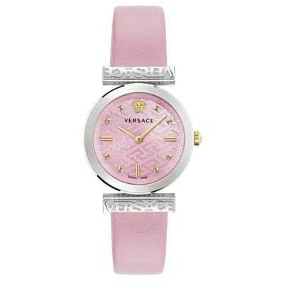 Versace Regalia Quartz Pink Dial Ladies Watch Ve6j00823 In Pink/silver Tone