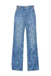 Versace Barocco Regular Fit Jeans In Blue