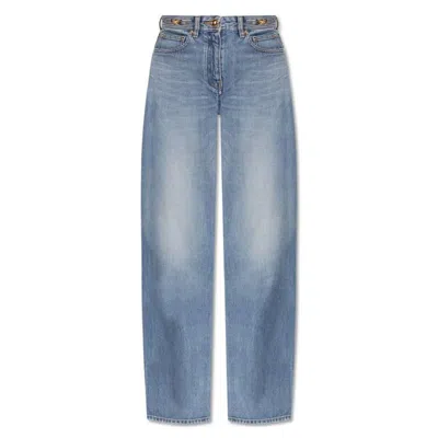 Versace Regular-fit Cotton Denim Jeans In Brown