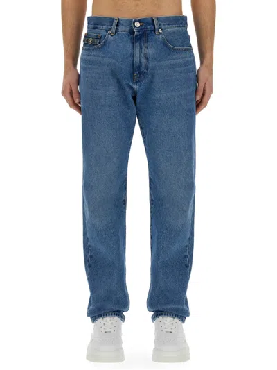 Versace Men Regular Fit Jeans In Blue