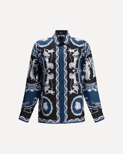 VERSACE REGULAR-FIT PRINTED SILK TWILL SHIRT