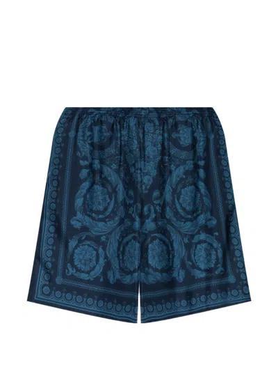 VERSACE RELAXED BAROQUE PATTERNED SILK-NYLON SHORTS