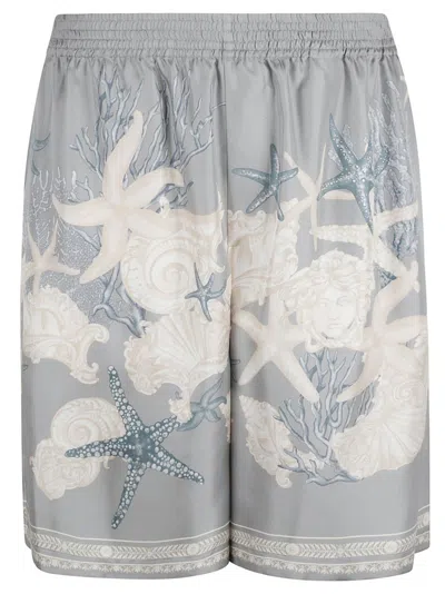 VERSACE VERSACE RELAXED FIT SHORTS WITH SEASHELL PRINT