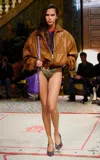 Versace Relaxed Nappa Leather & Suede Jacket In Brown