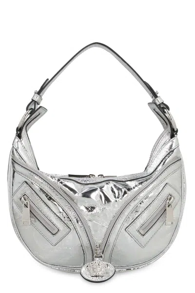 VERSACE VERSACE REPEAT LEATHER SHOULDER BAG