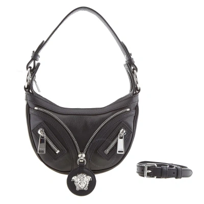 Versace Repeat Mini Black Hobo Bag