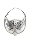 Versace Repeat Small Hobo Bag In Silver