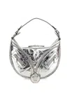 Versace Repeat Small Hobo Bag In Silver