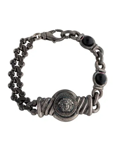 Pre-owned Versace Resin Medusa Link Bracelet, 7.25" In Multi
